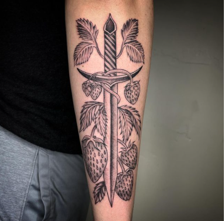 Dayton Smith - Dayton Smith Strawberry Sword Tattoo